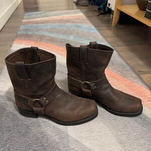 Frye Harness Boots Brown Vintage Mens Size 13 Made in USA Motorcycle Biker Moto